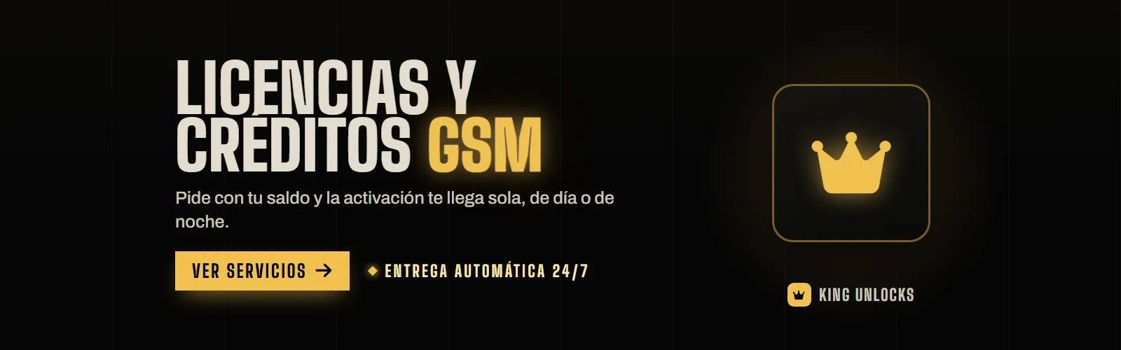 Licencias y créditos GSM con entrega automática 24/7