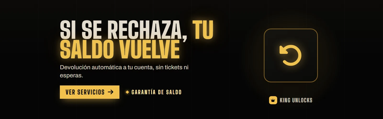 Si un pedido se rechaza, el saldo vuelve a tu cuenta