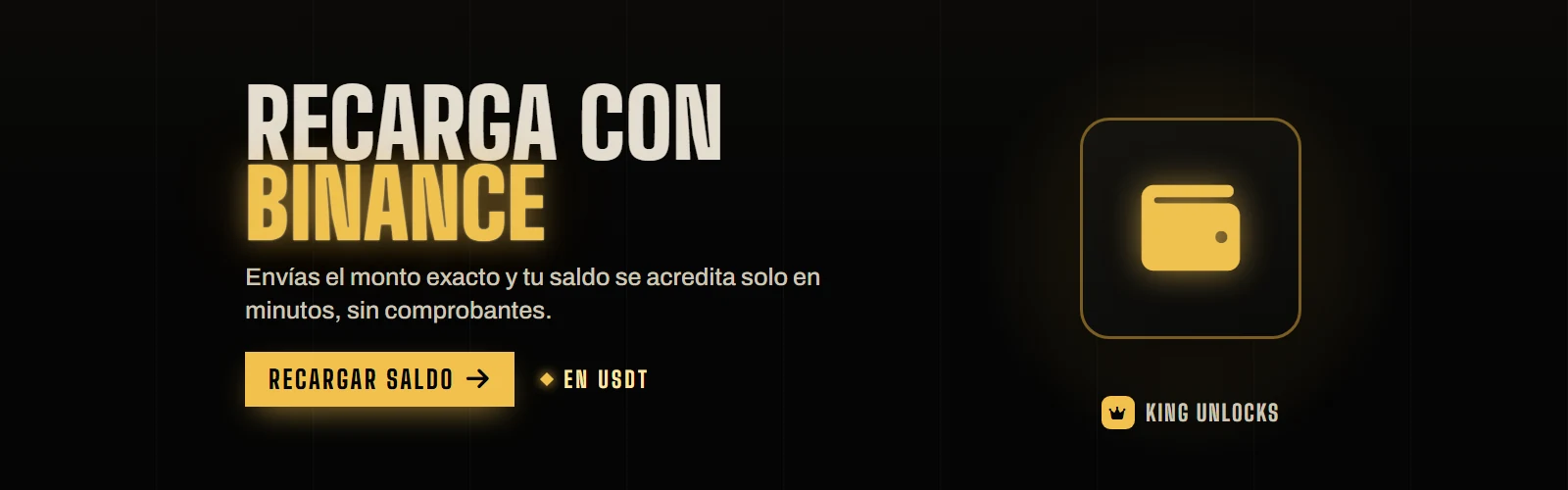 Recarga tu saldo con Binance Pay en USDT